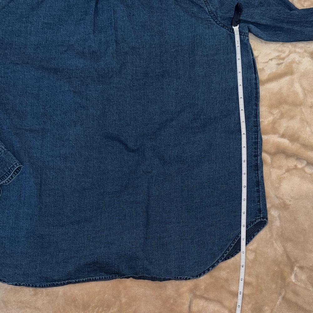Old Navy Women’s Dark Chambray Button-Down Denim Shirt XL TALL - Picture 6 of 7